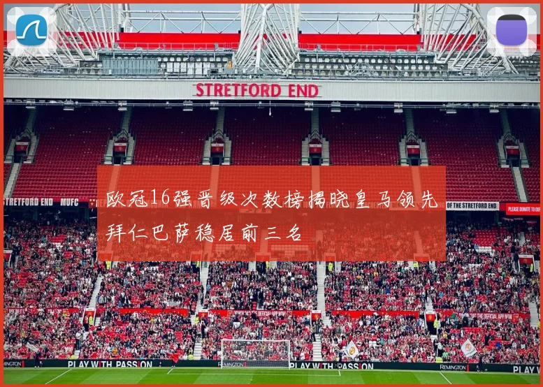 欧冠16强晋级次数榜揭晓皇马领先拜仁巴萨稳居前三名